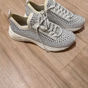 Steve Madden Gray and White Women's SPARKLY Sneakers